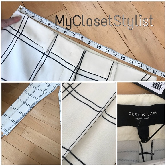 DEREK LAM $1,390 Pants NWT Slim Wool Trousers! 44 black - Picture 7 of 8